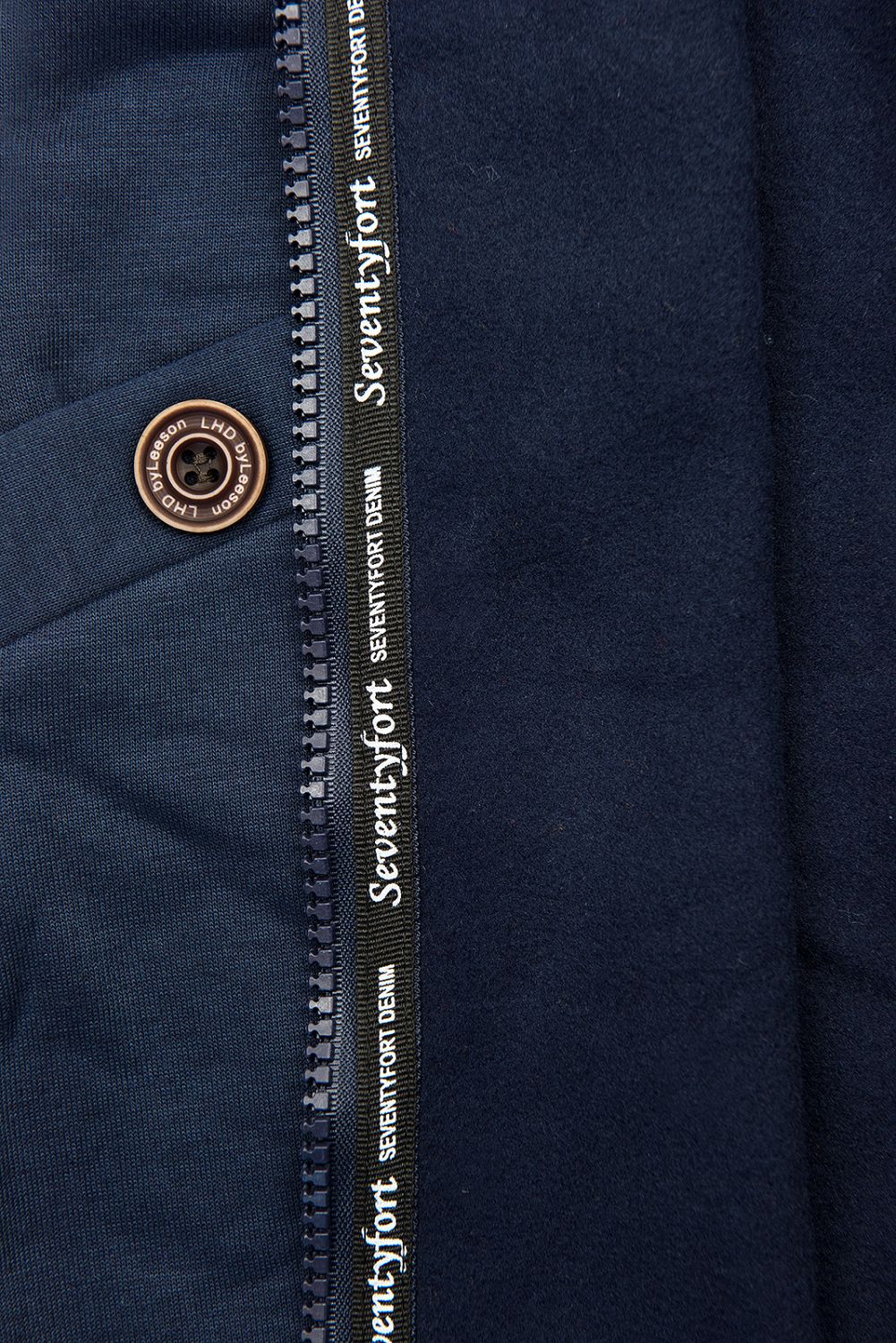 Felpa blu scuro con cappuccio fantasia