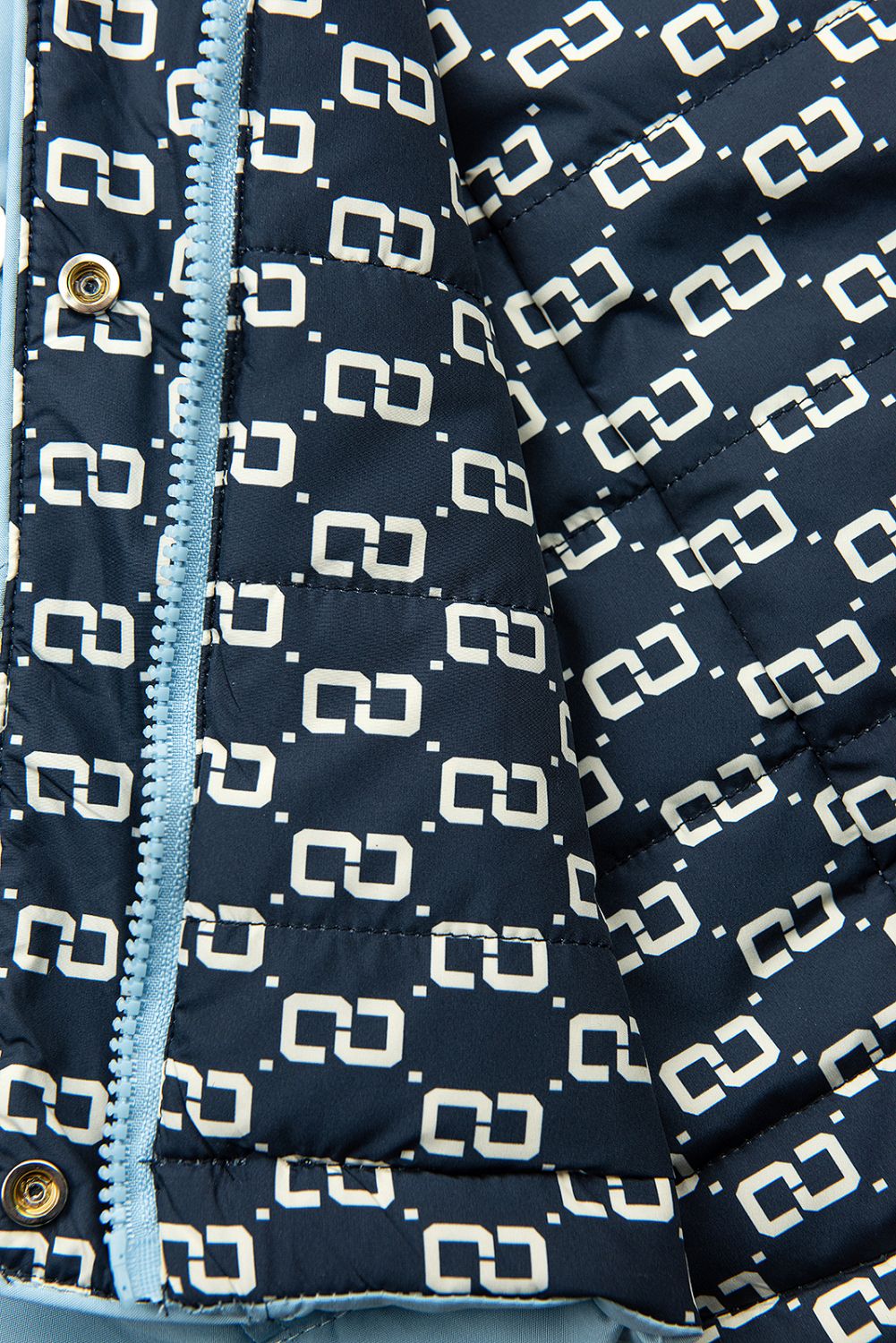 Parka doppia faccia di transizione celeste/blu scuro