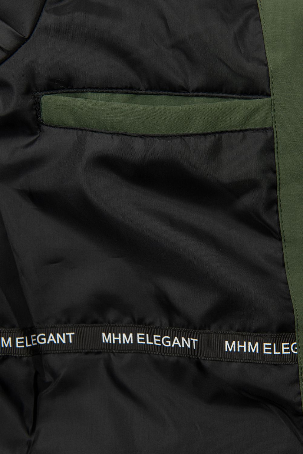 Parka di transizione kaki con fodera nera