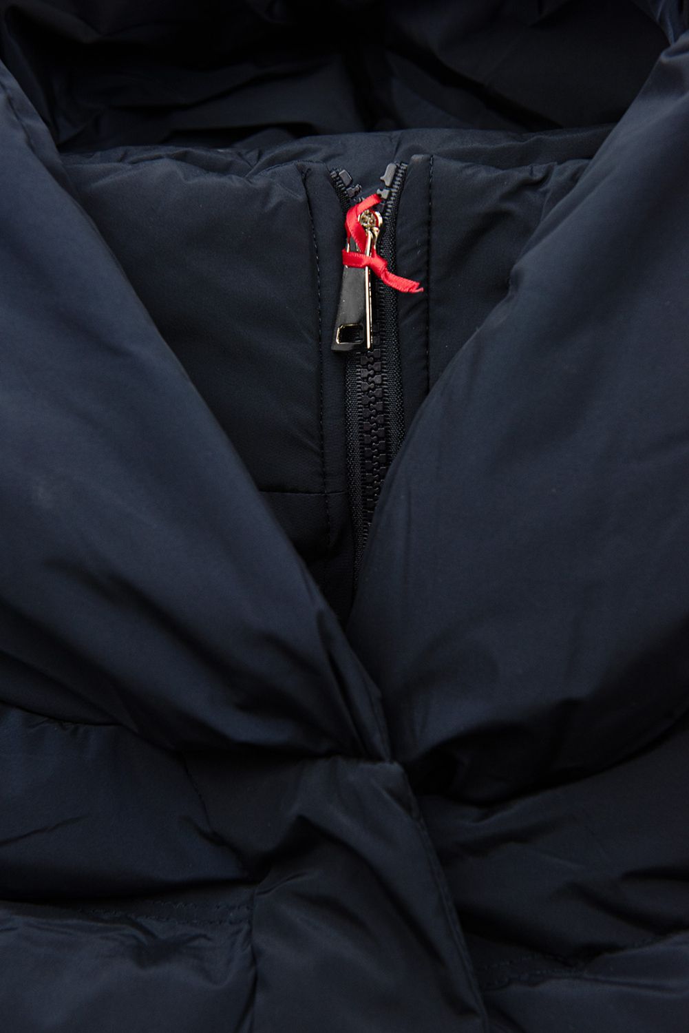 Gilet invernale blu scuro con cappuccio