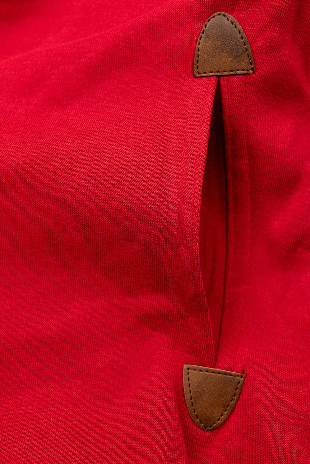 Felpa lunga rossa con cappuccio a quadri