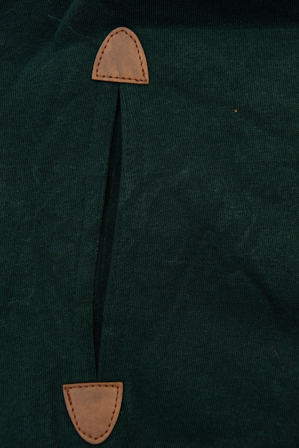 Felpa lunga verde scuro con cappuccio a quadri