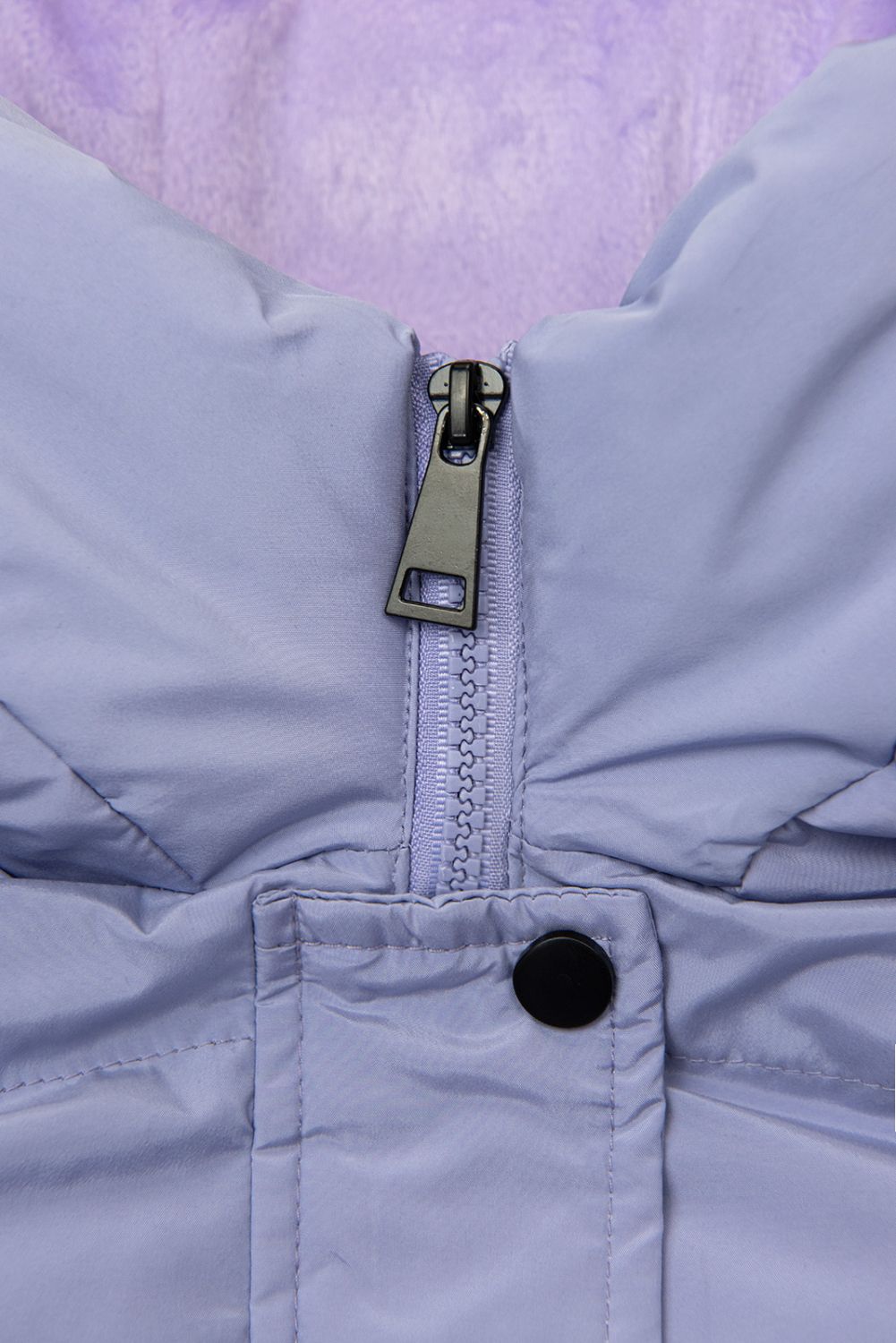 Gilet trapuntato lungo viola chiaro
