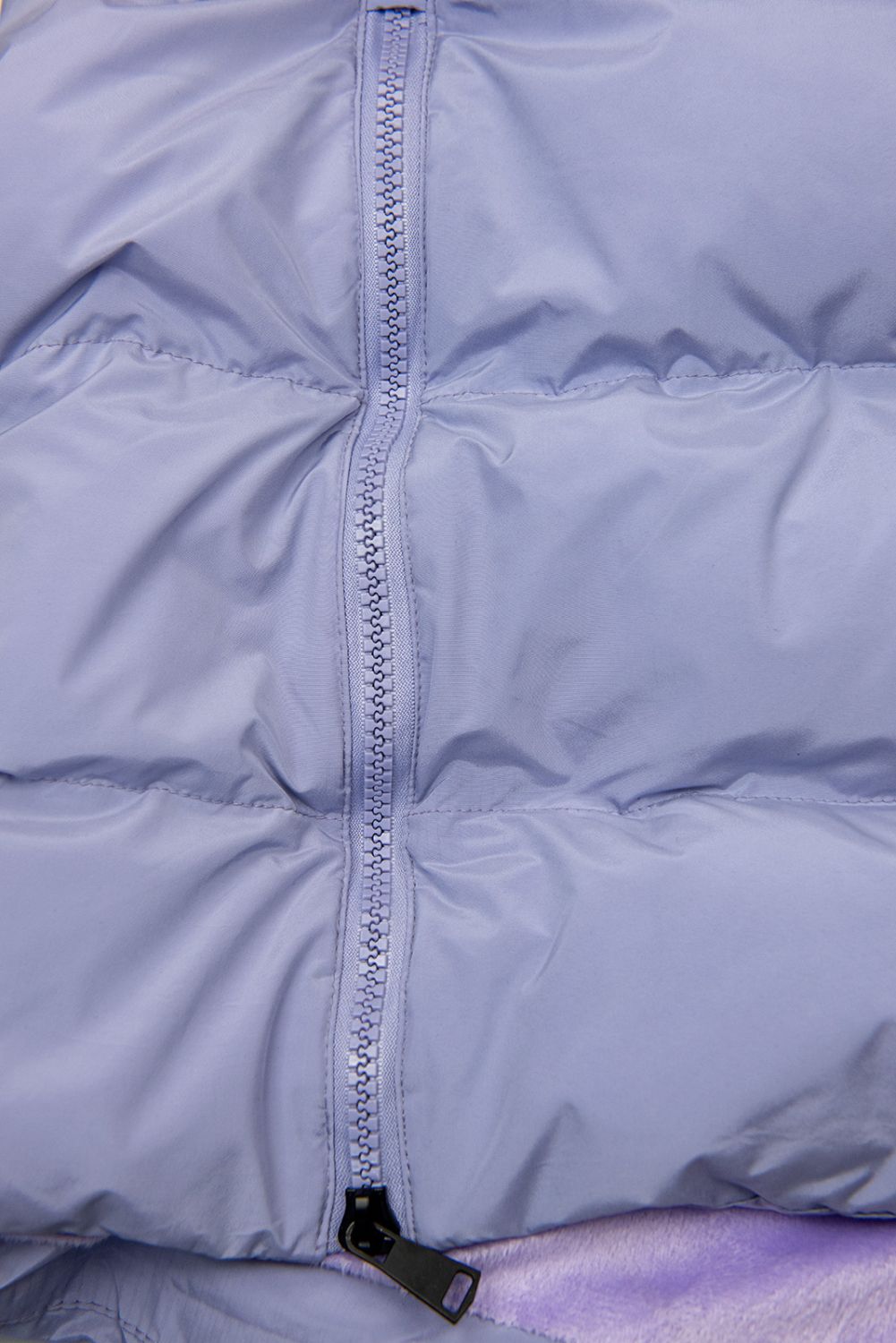 Gilet trapuntato lungo viola chiaro