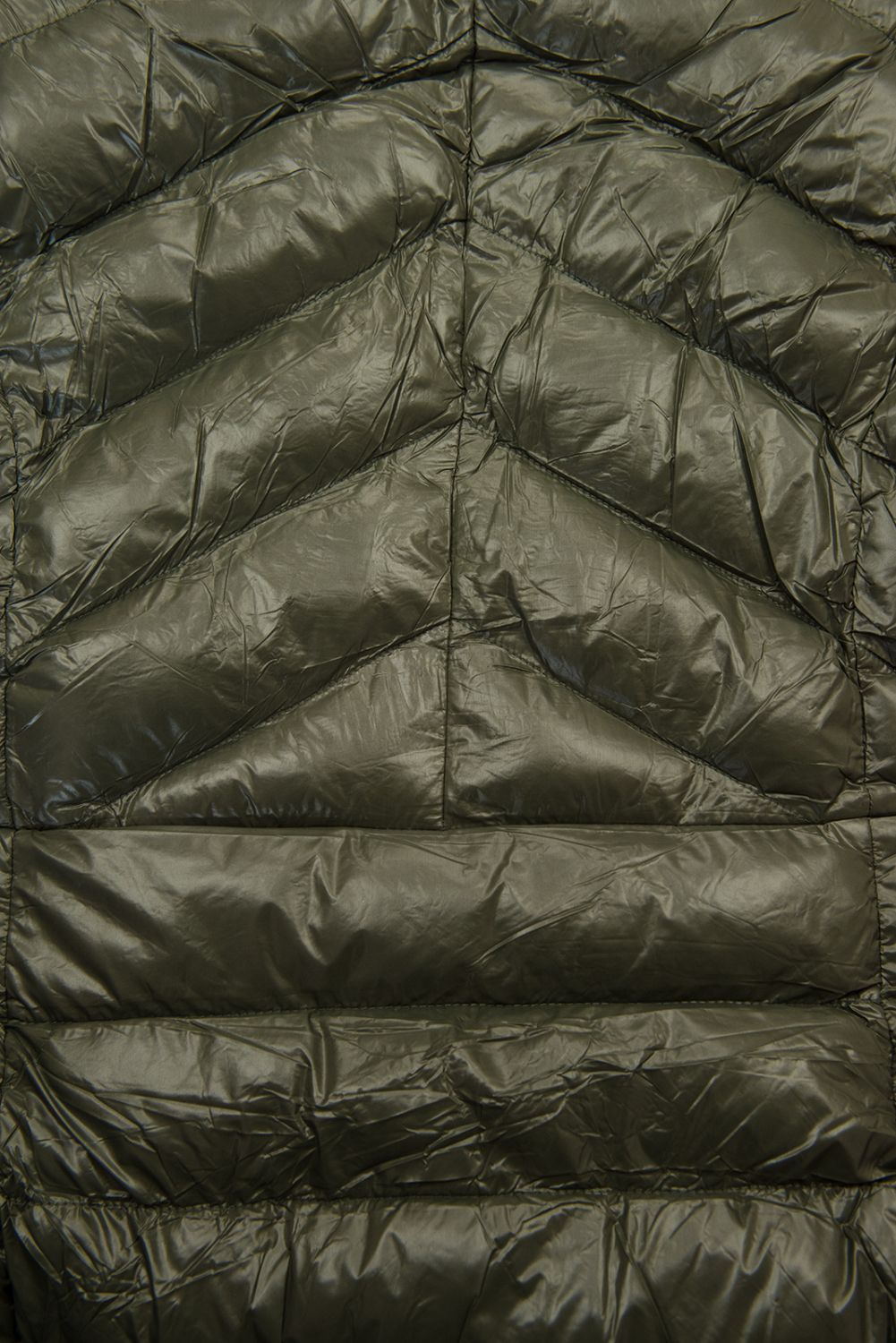 Giacca lucida kaki/beige con cintura