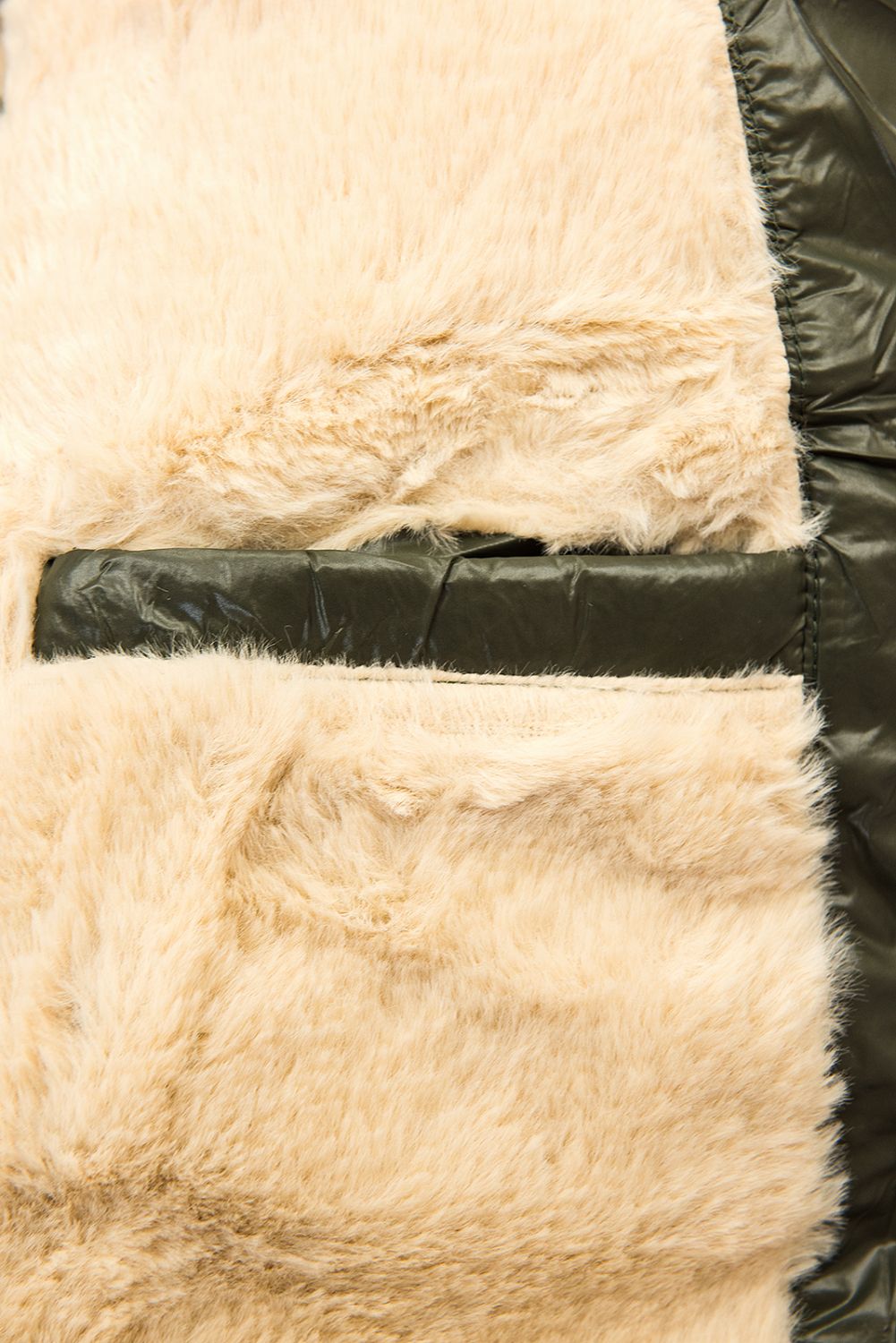 Giacca lucida kaki/beige con cintura