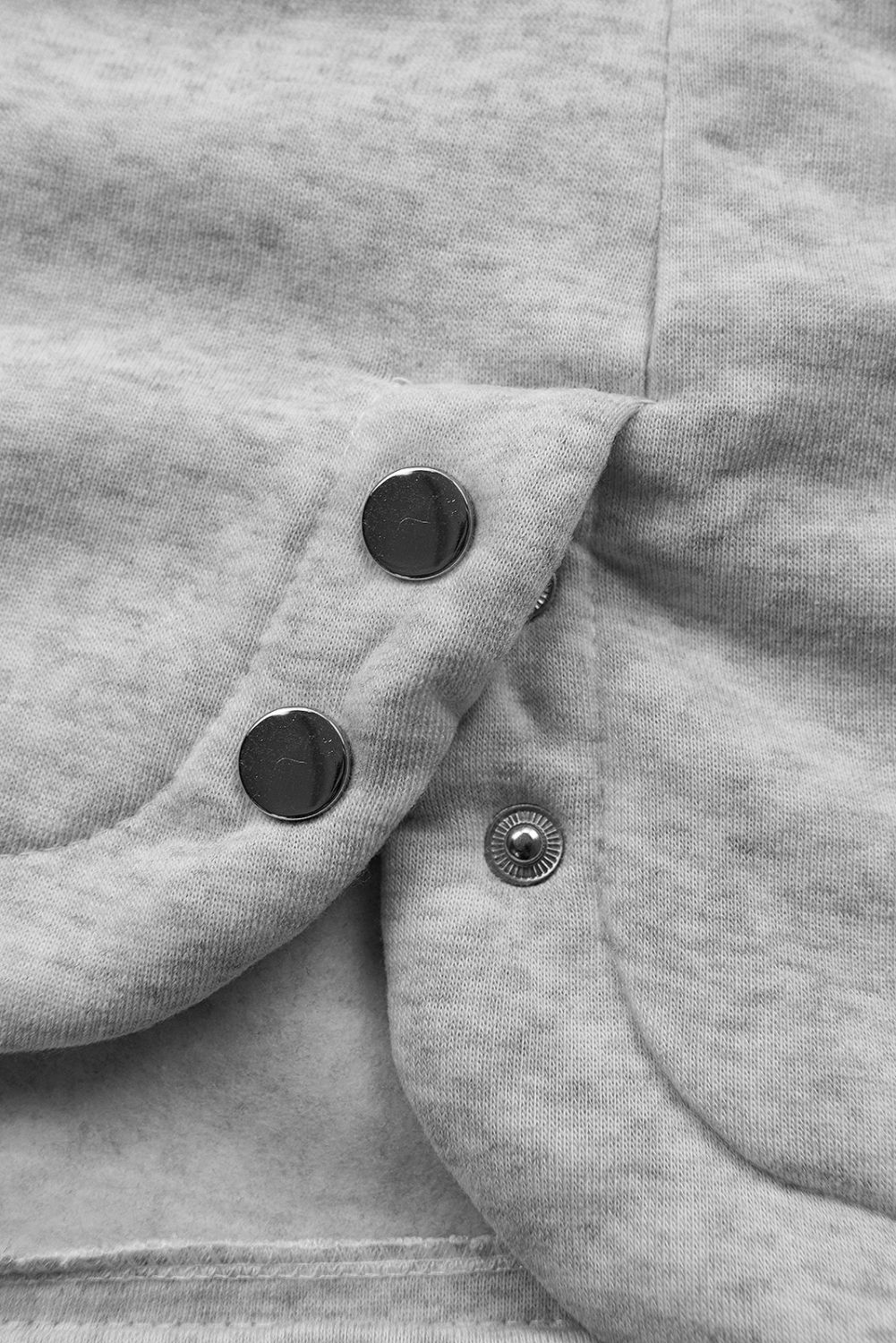 Felpa grigia con cappuccio in maglia grigia