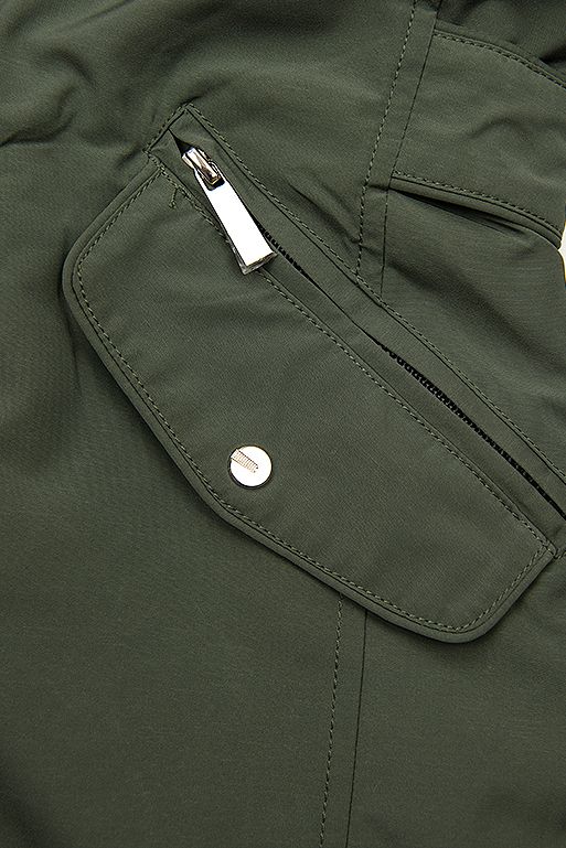 Giacca doppia faccia con elastico in vita kaki/nera