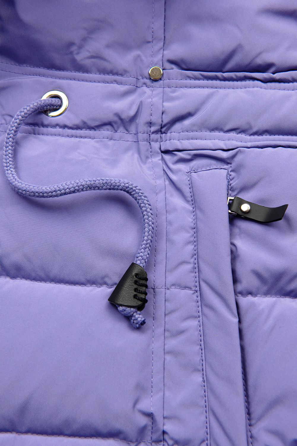 Giacca invernale viola con coulisse in vita