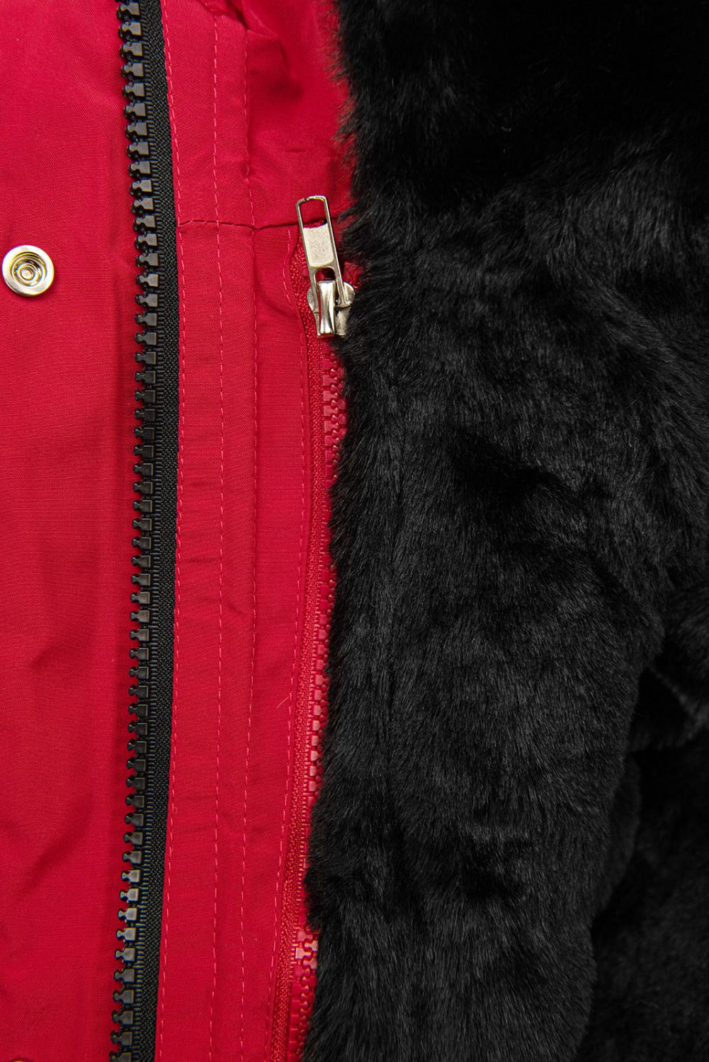 Parka invernale rosso/nero con fodera removibile