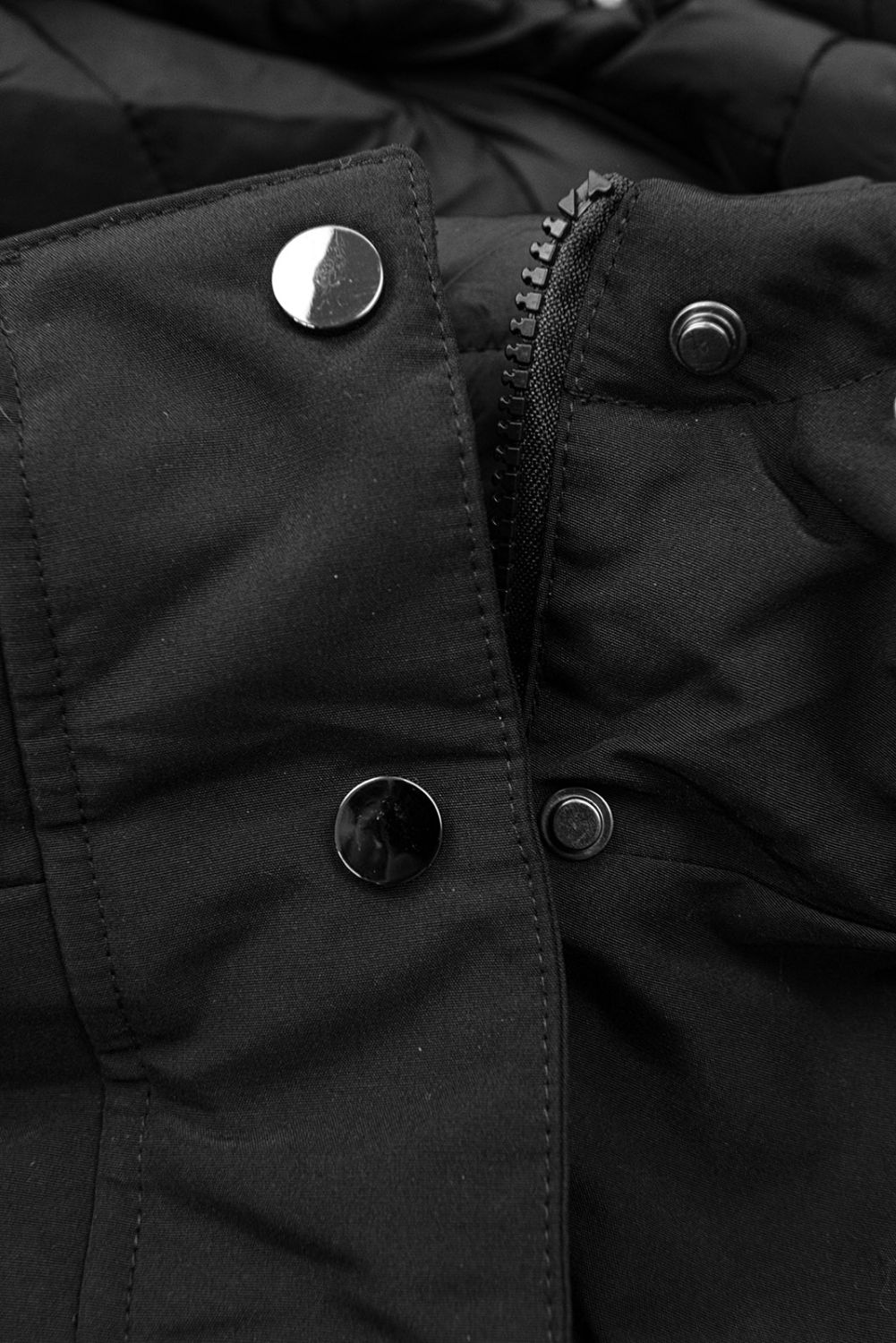 Giacca invernale reversibile con pelliccia nera