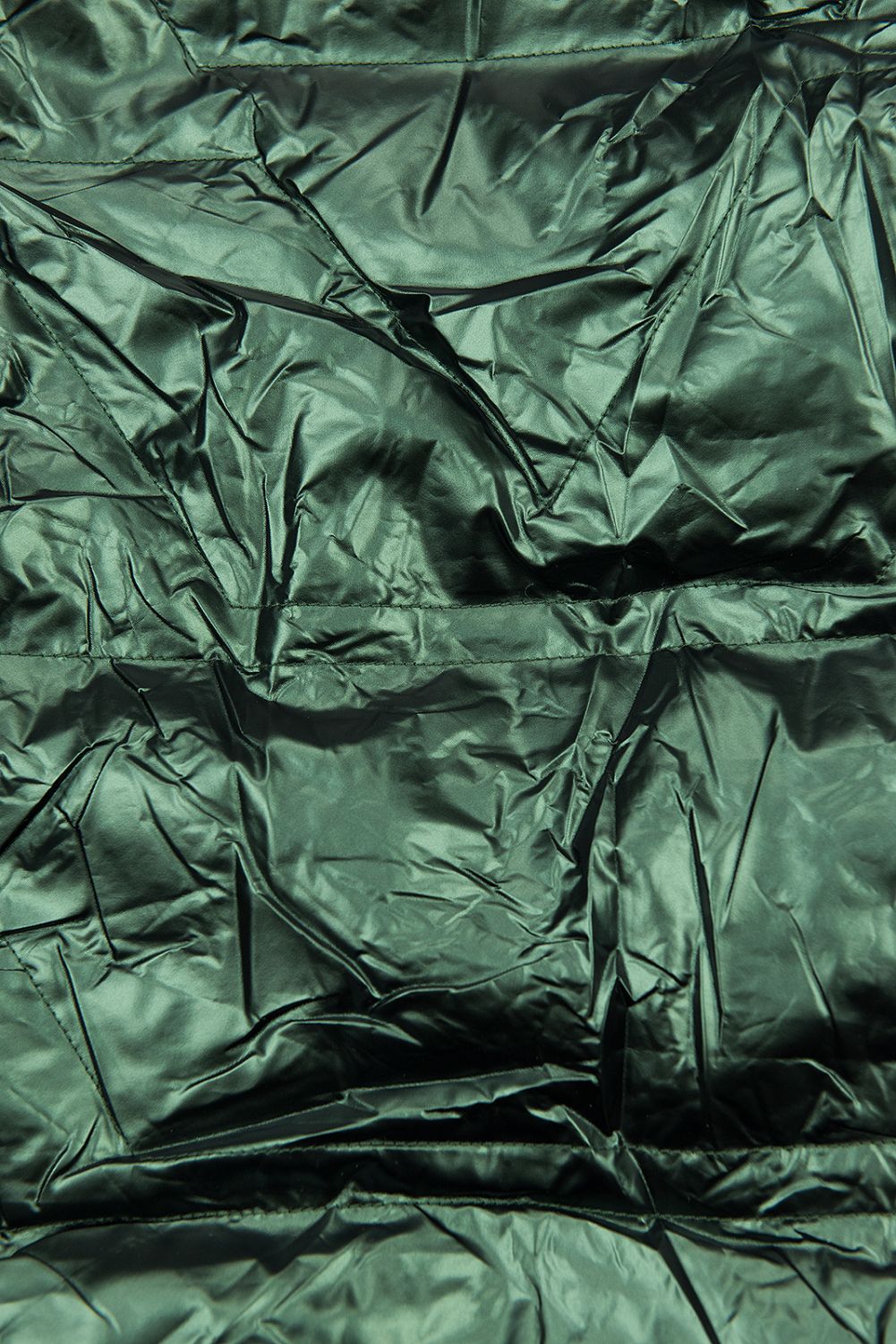 Giacca doppia faccia lucida verde smeraldo/bianco