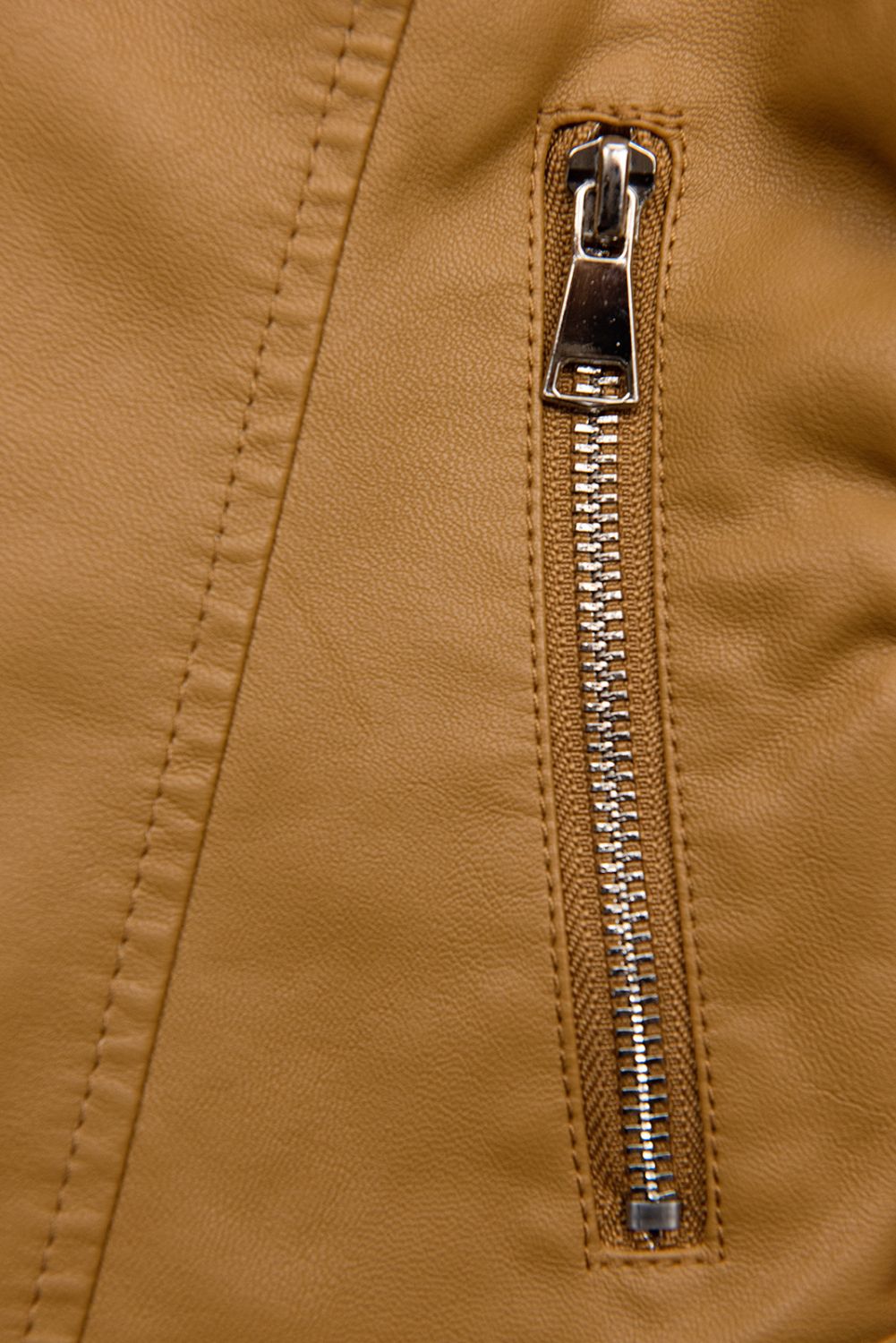 Giacca basic in similpelle marrone cammello
