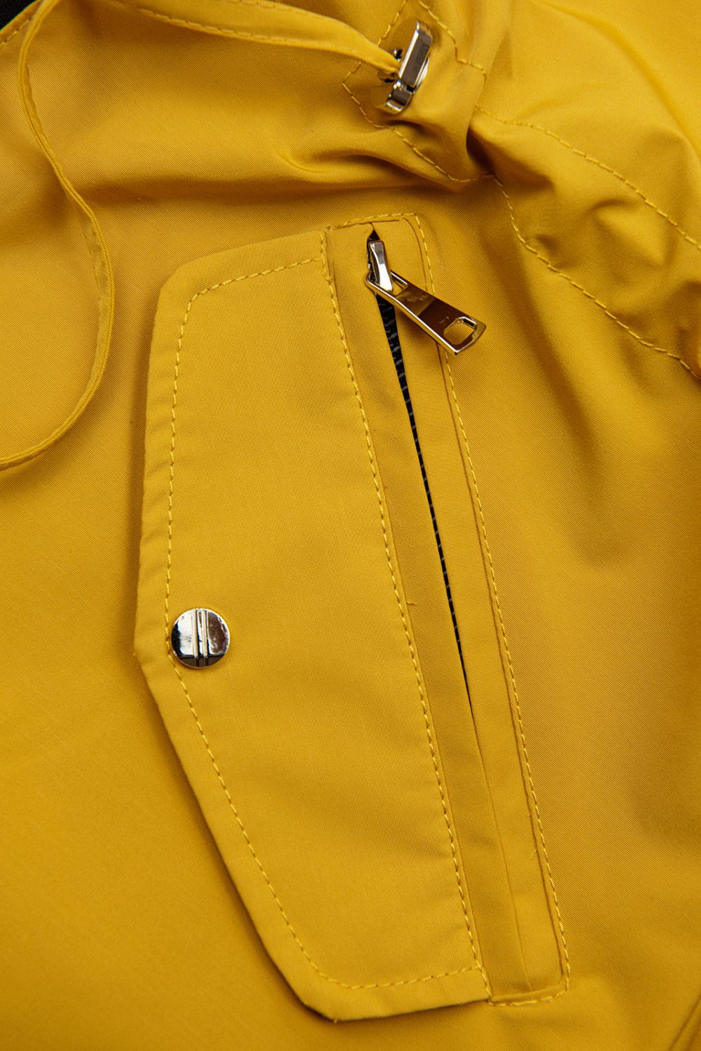 Parka doppia faccia di transizione con cappuccio giallo/nero