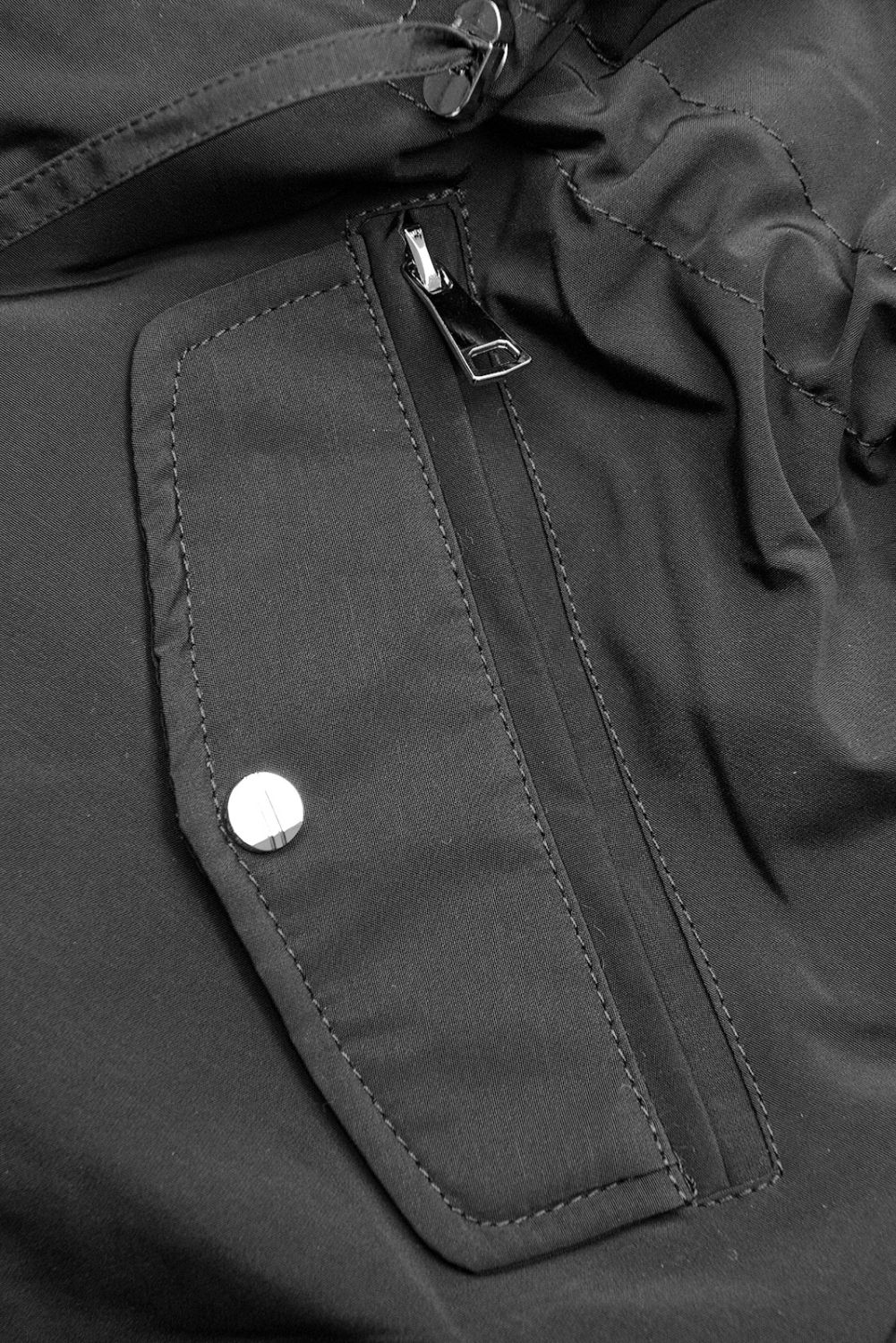 Parka doppia faccia di transizione con cappuccio grigio chiaro/sabbia