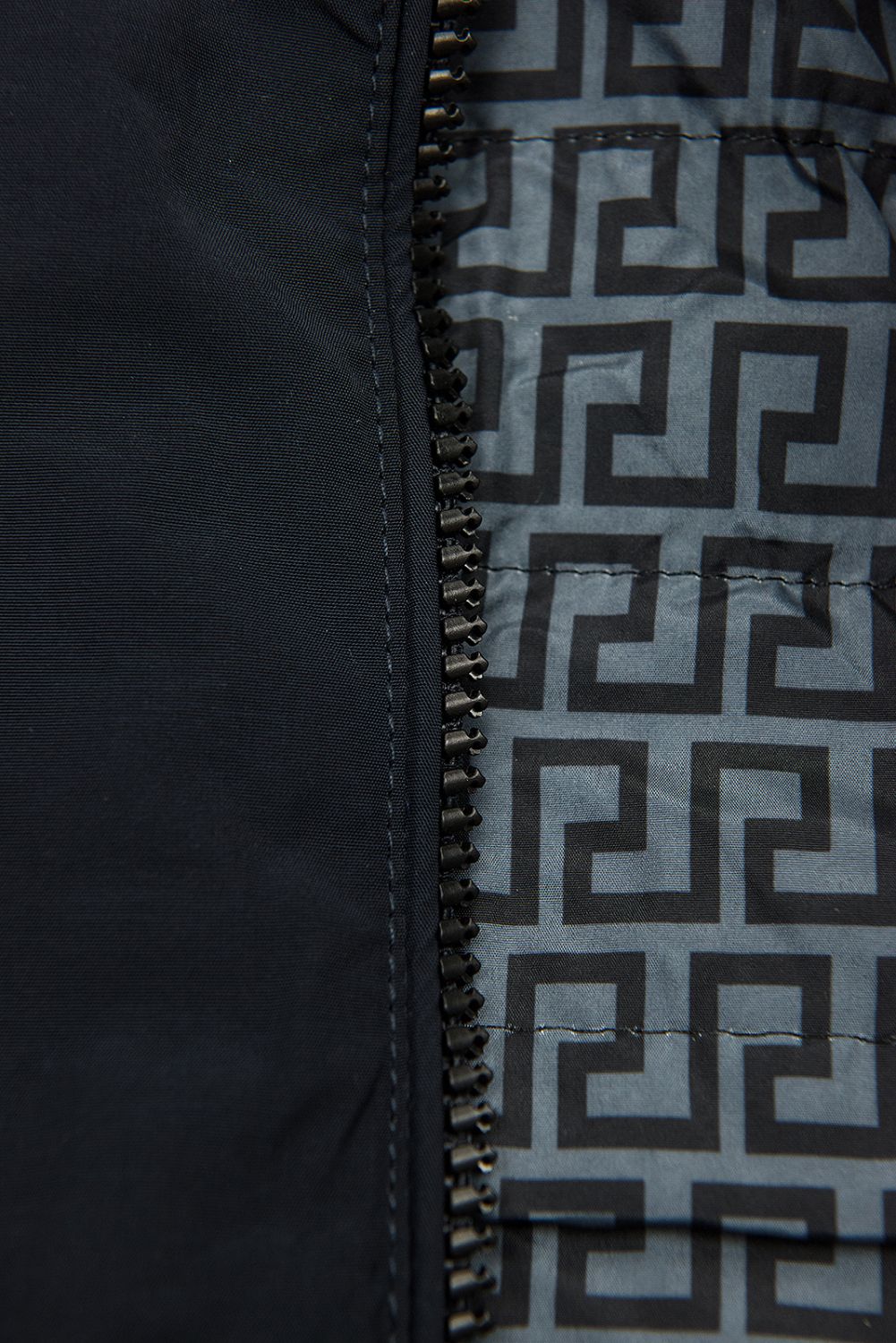 Parka doppia faccia con fantasia blu scuro/grigio