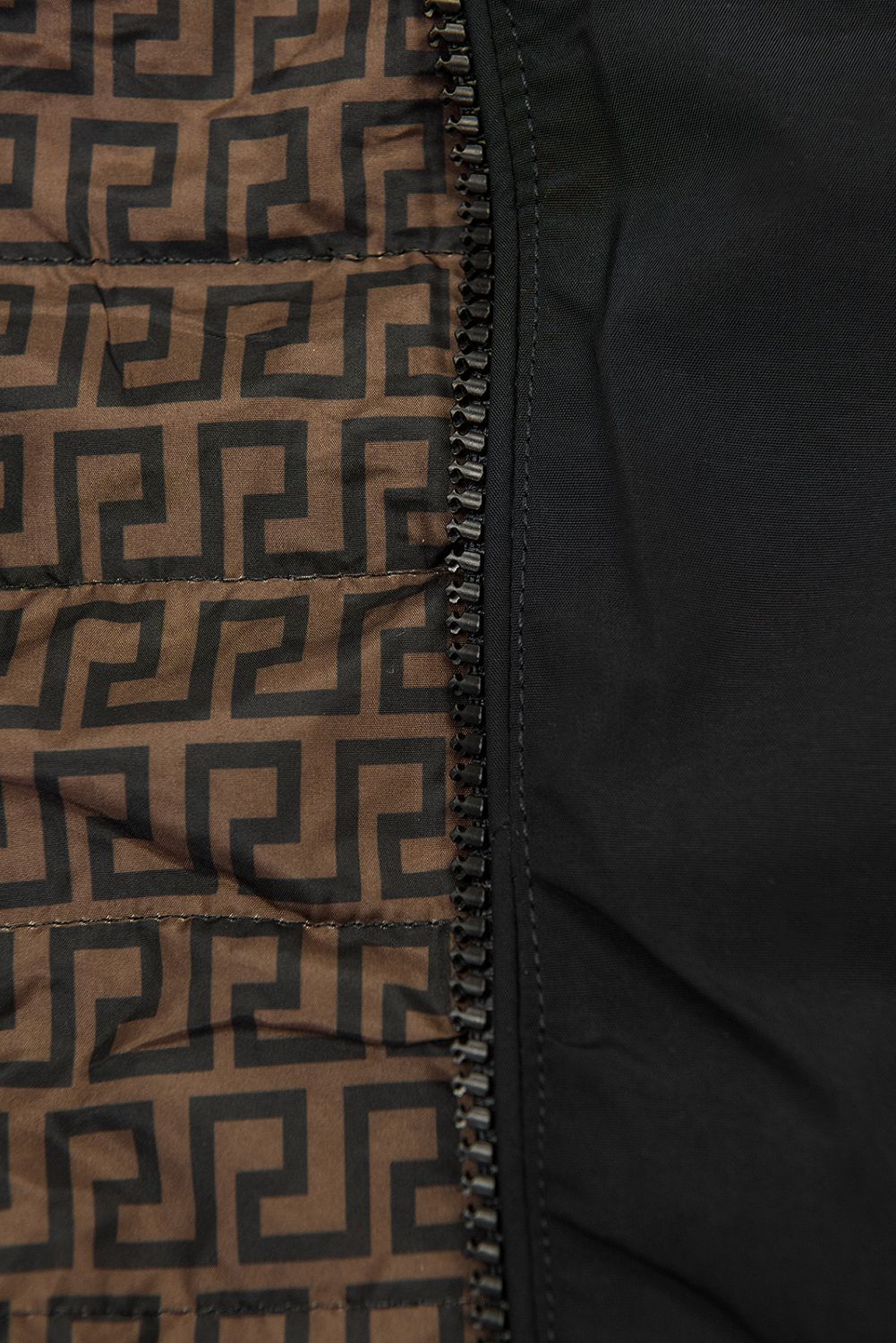 Parka doppia faccia con fantasia nero/marrone