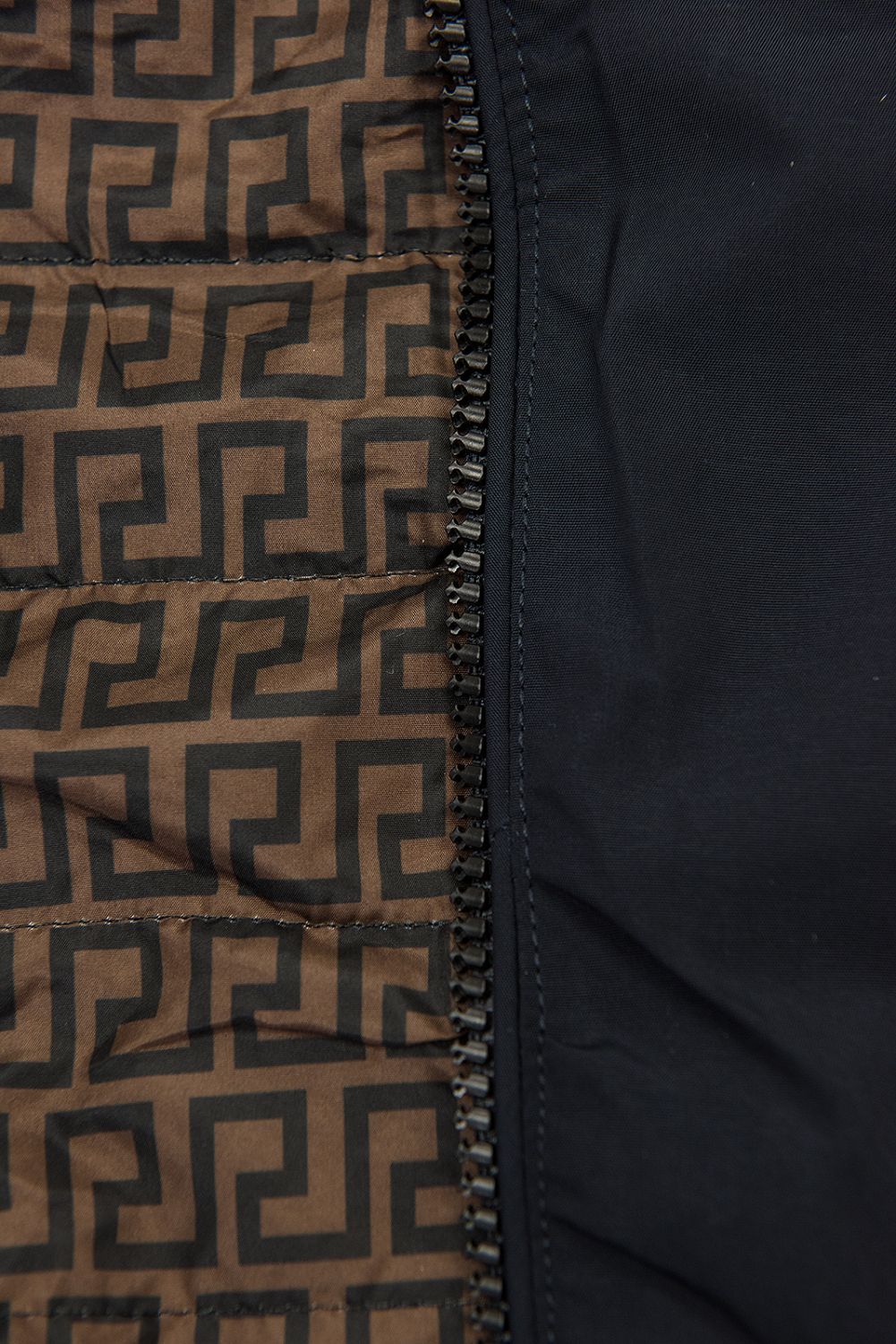 Parka doppia faccia con fantasia blu scuro/marrone