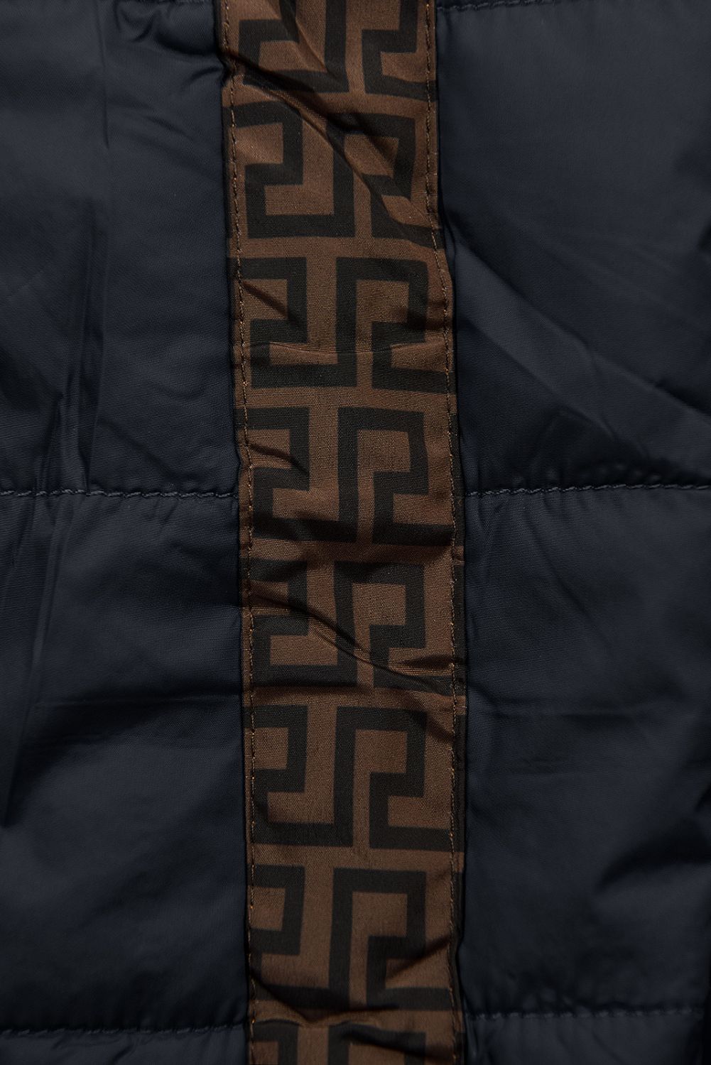 Parka invernale doppia faccia blu scuro/marrone