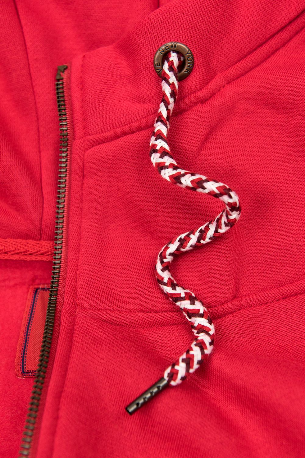 Felpa rossa estesa con zip