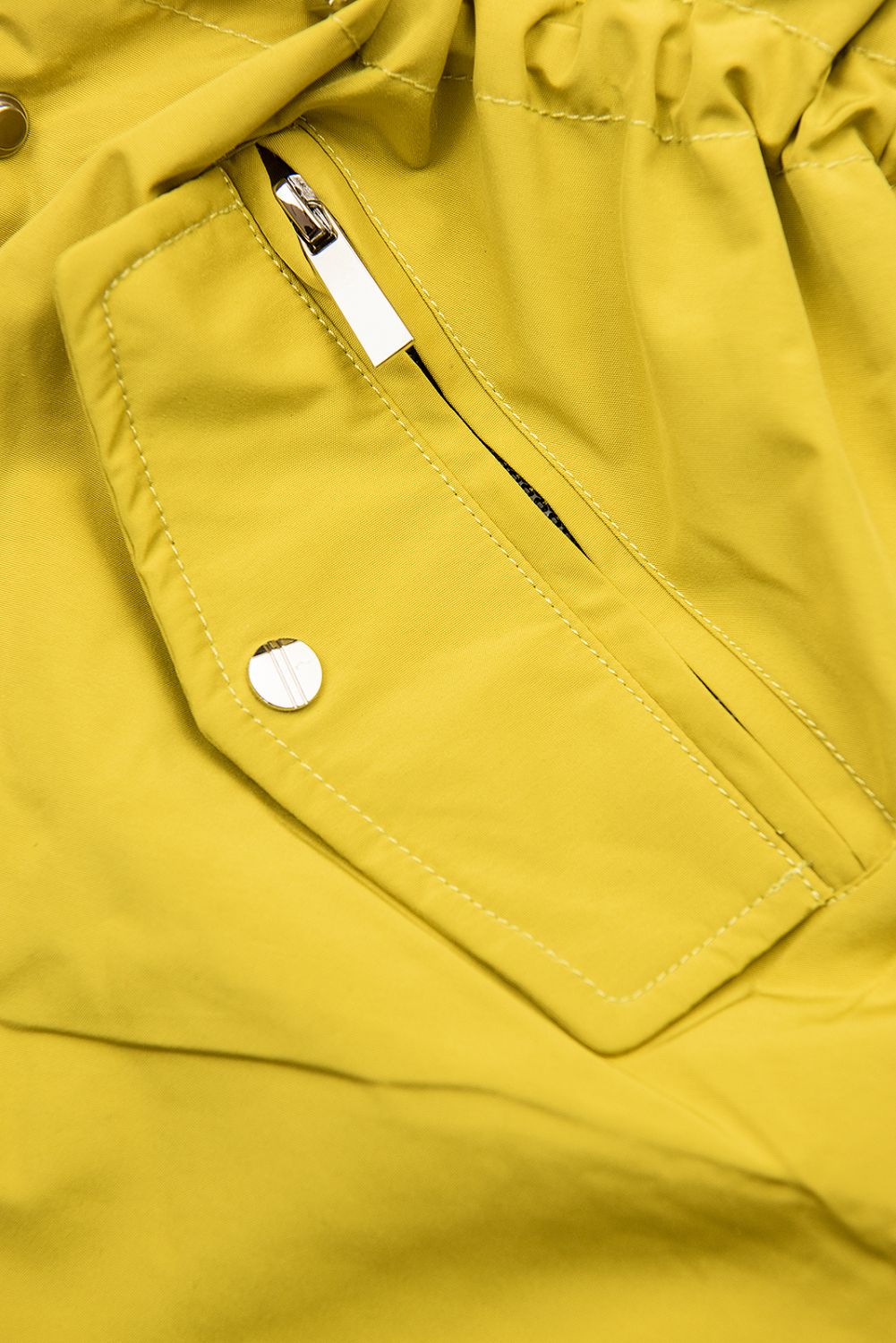 Parka giallo limone invernale con fodera beige