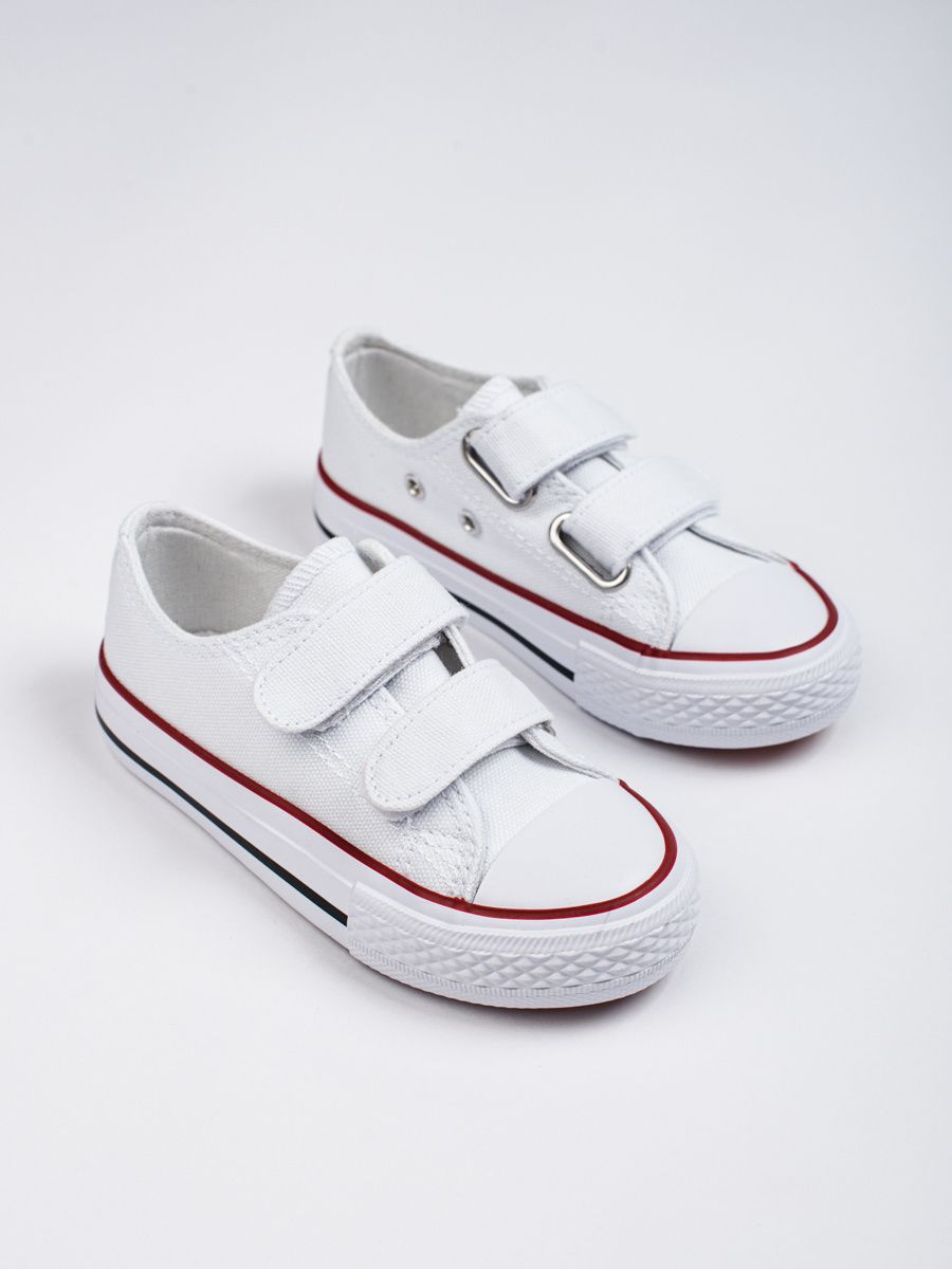 Sneakers bianche da bambini con velcro