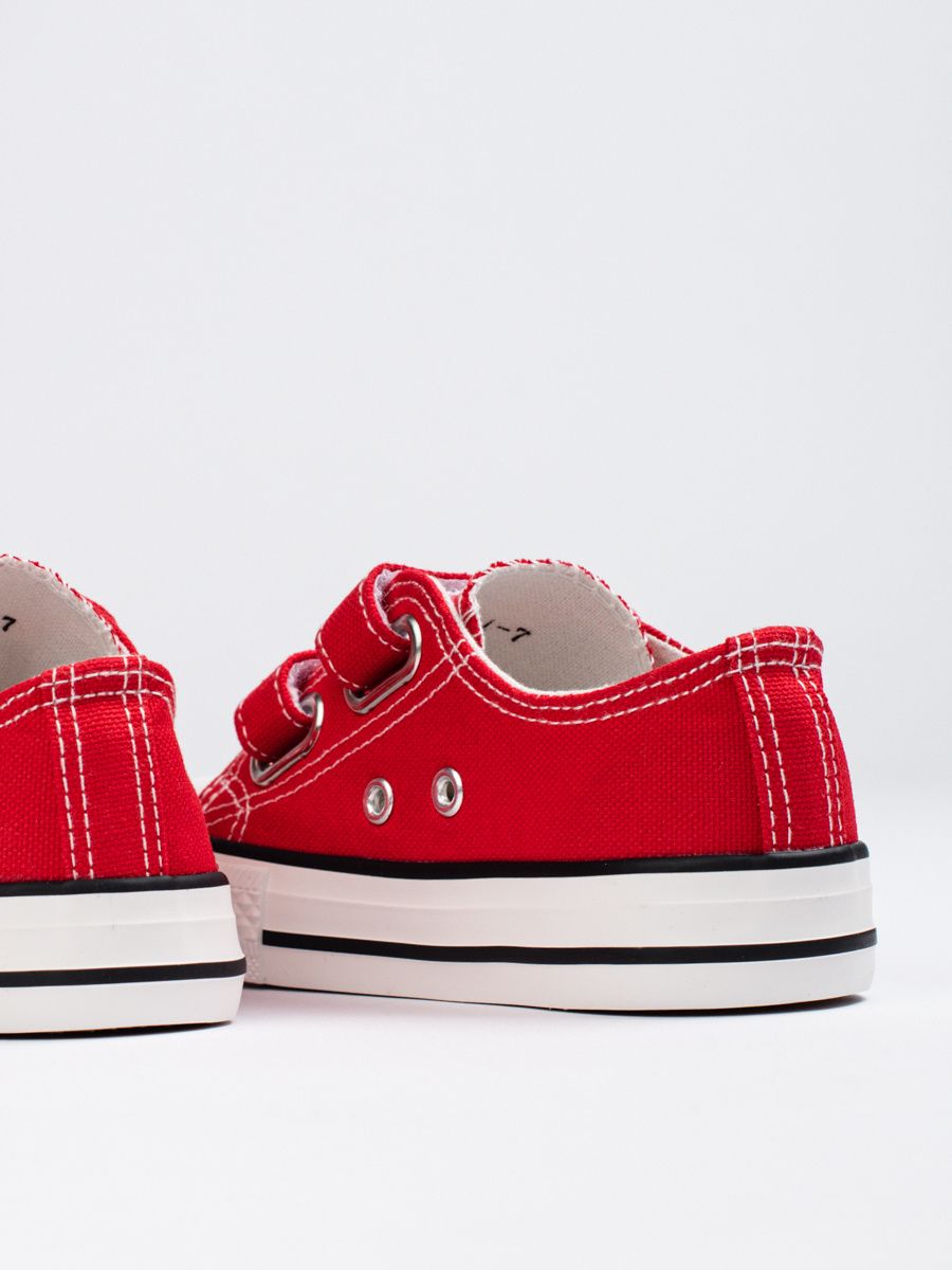 Sneakers rosse da bambini con velcro