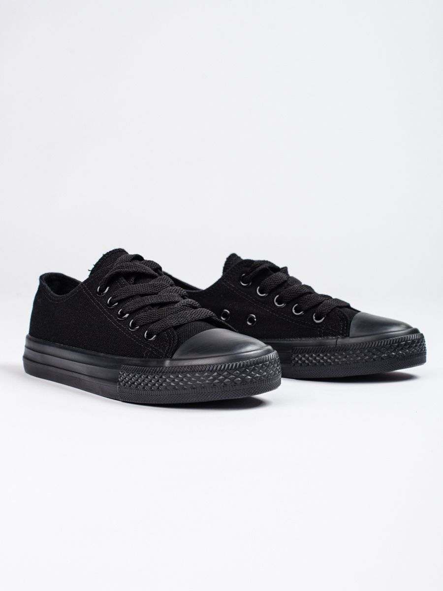 Sneakers classiche per bambini con allacciatura nere