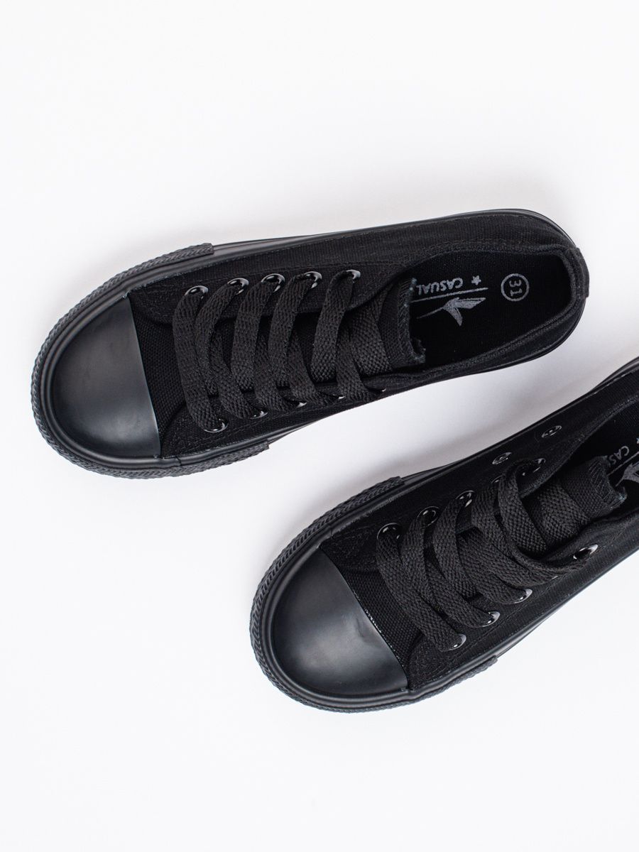Sneakers classiche per bambini con allacciatura nere