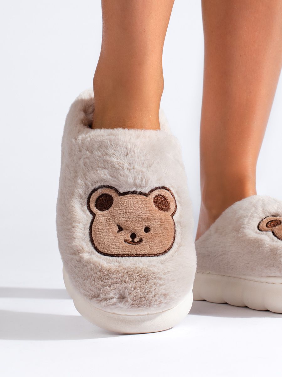 Pantofole in pelliccia beige chiaro TEDDY