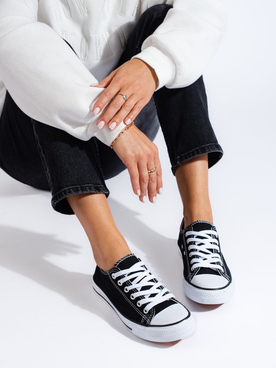 Sneakers in tela da donna nero