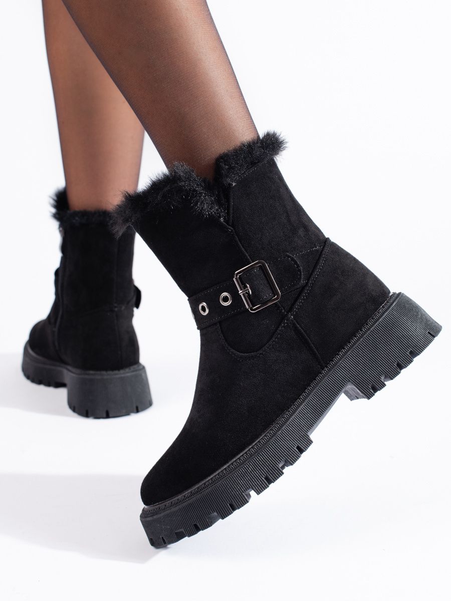 Scarpe da neve nere con fibbia