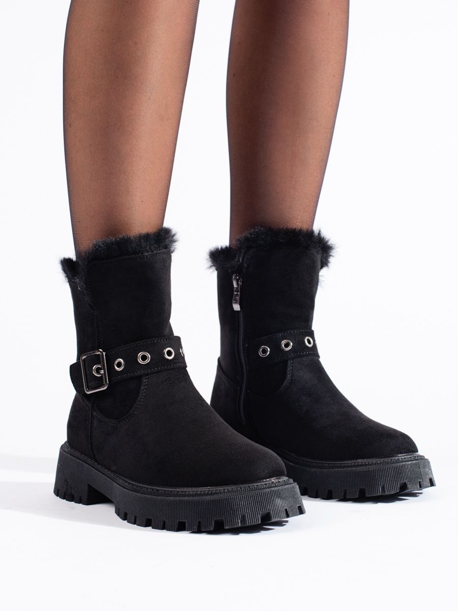 Scarpe da neve nere con fibbia