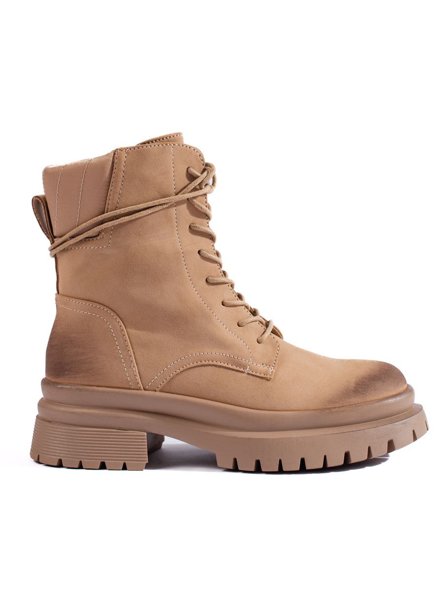Stivali da donna in camoscio beige