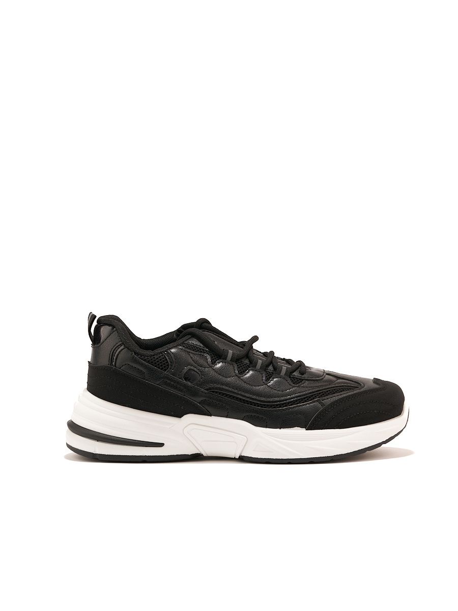 Scarpe sportive nere da donna con suola spessa