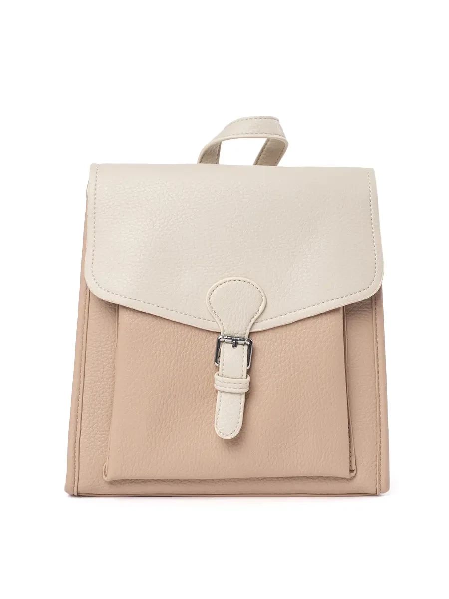Zaino beige da donna con patta