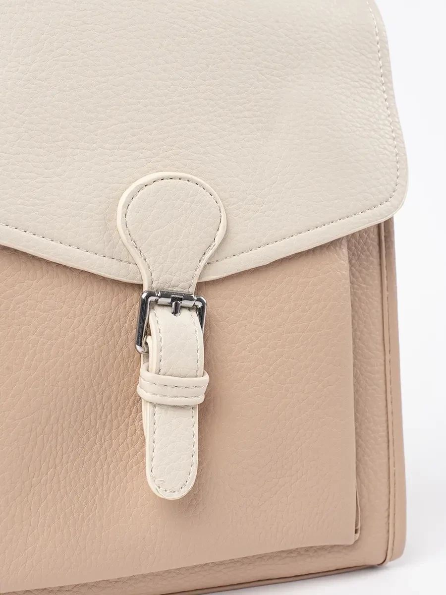 Zaino beige da donna con patta