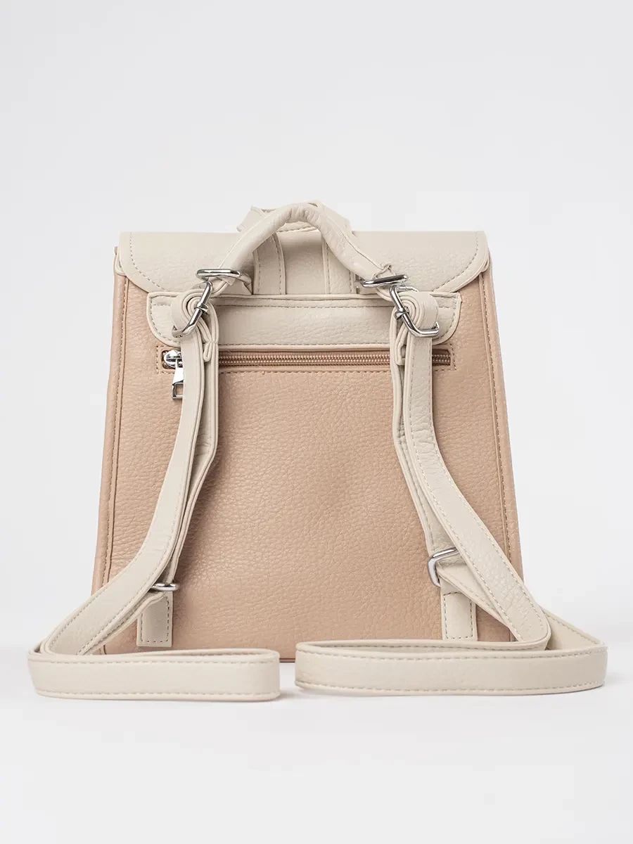 Zaino beige da donna con patta