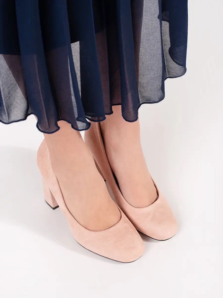 Beige Suede Visoke Potpetice