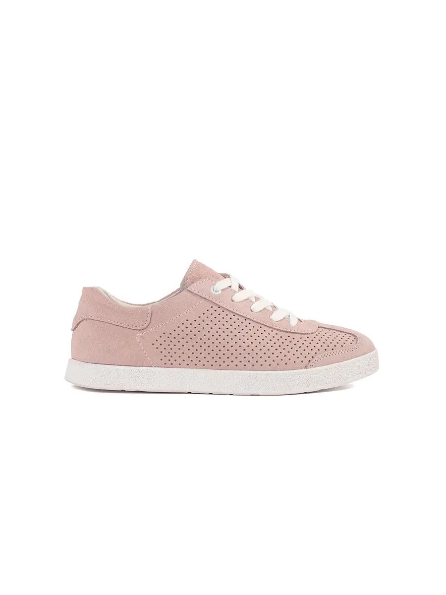 Sneakers ażurowi rosa chiaro in pelle naturale