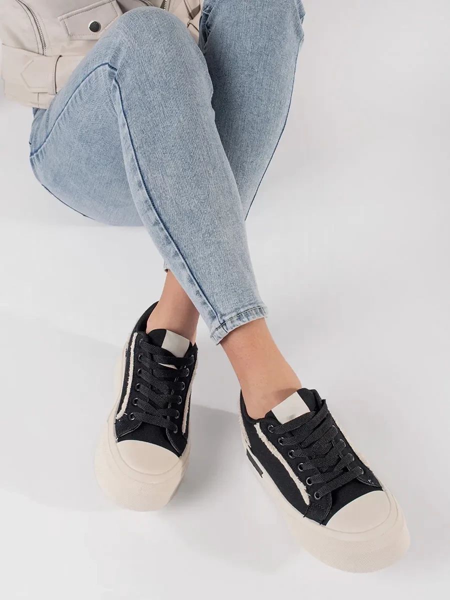 Sneaker platform neri e bianchi