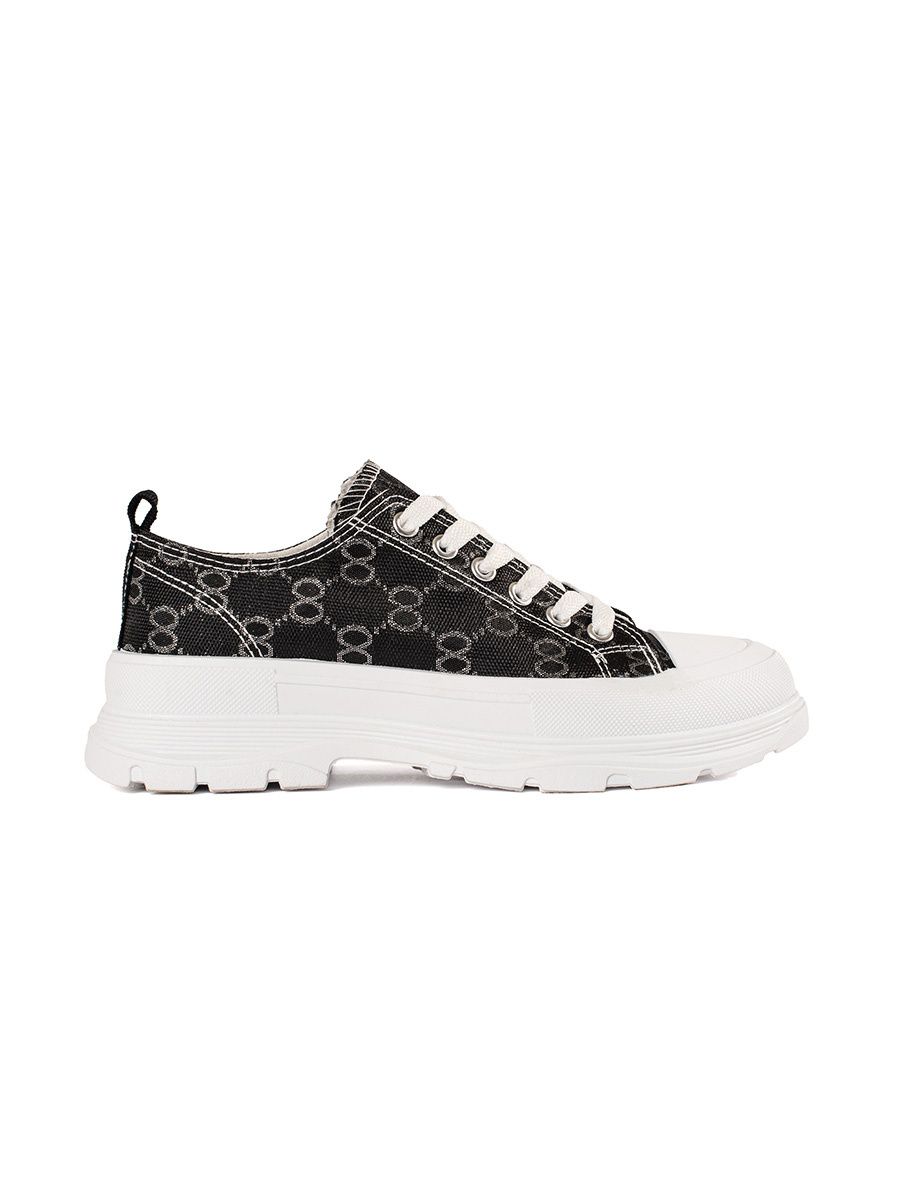 Sneakers nere con plateau e decorazioni