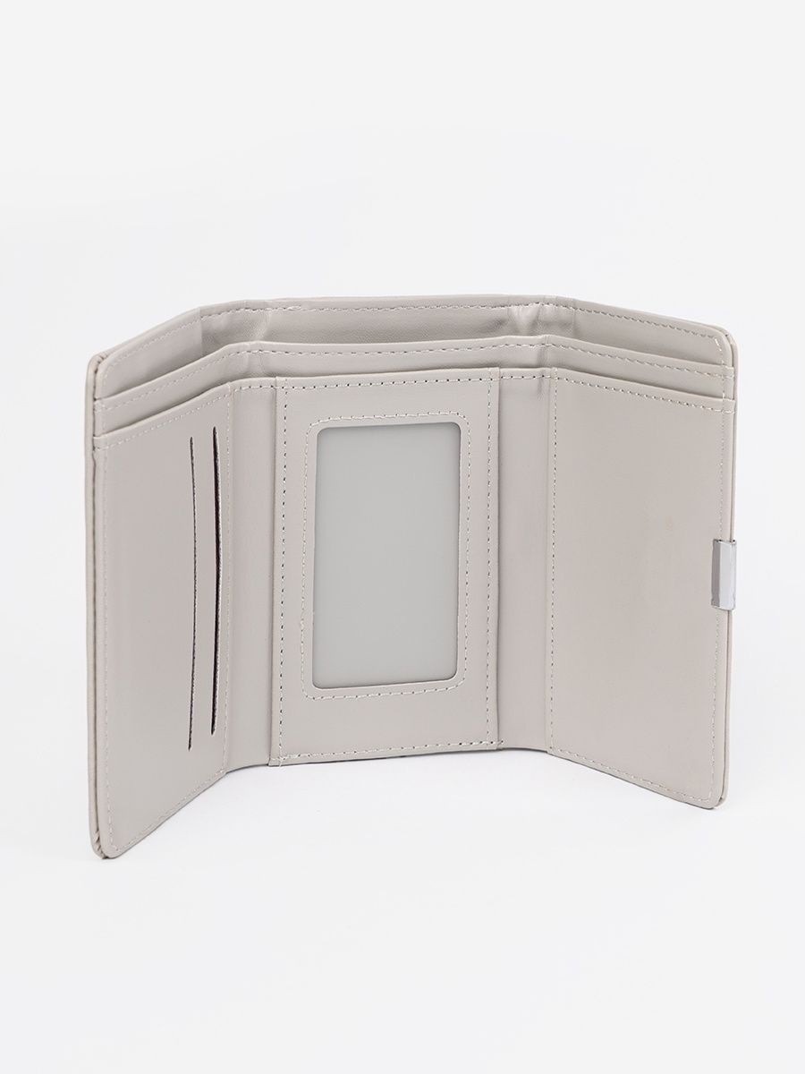 Elegante portafoglio grigio in ecopelle