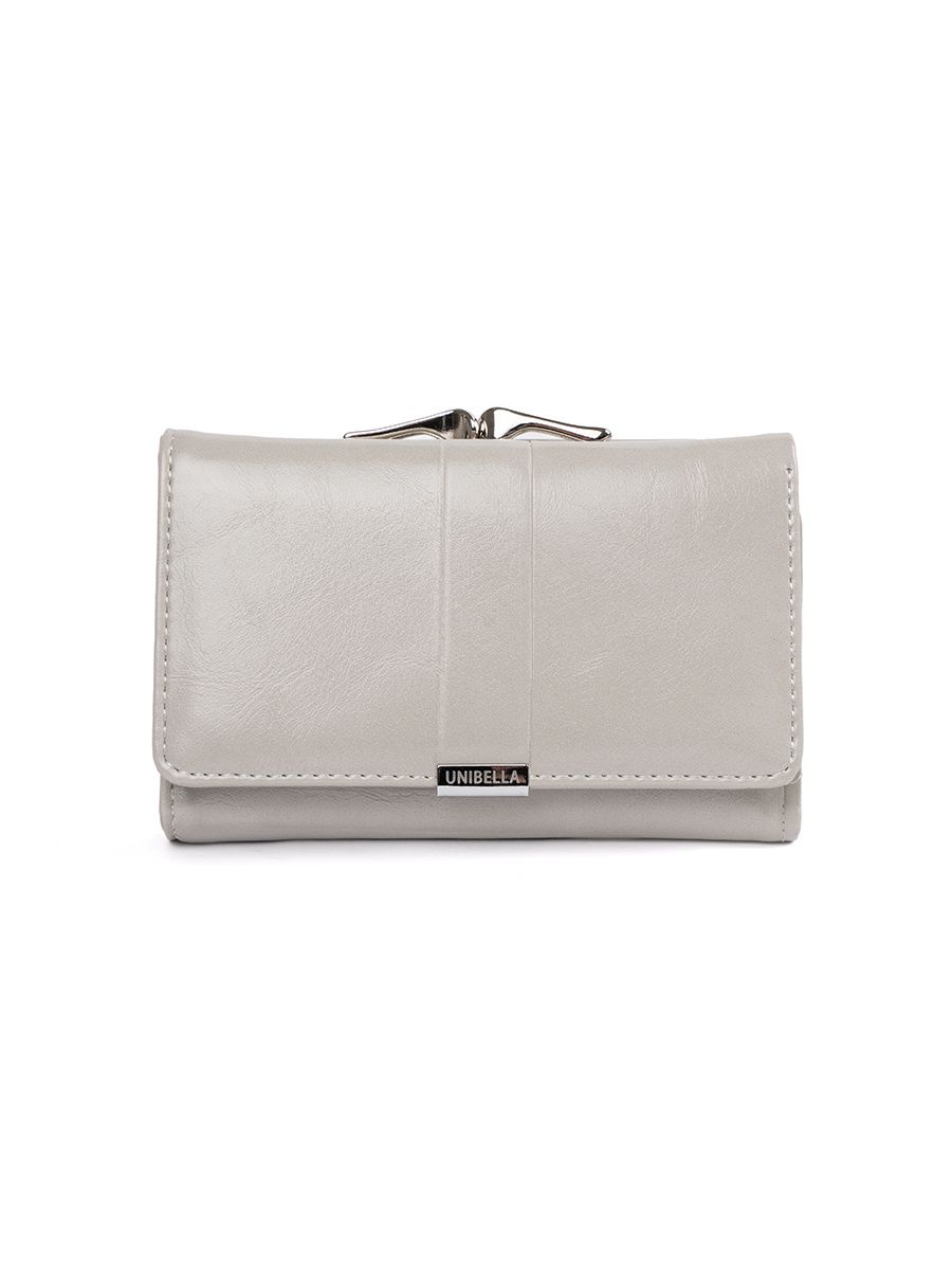 Elegante portafoglio grigio in ecopelle
