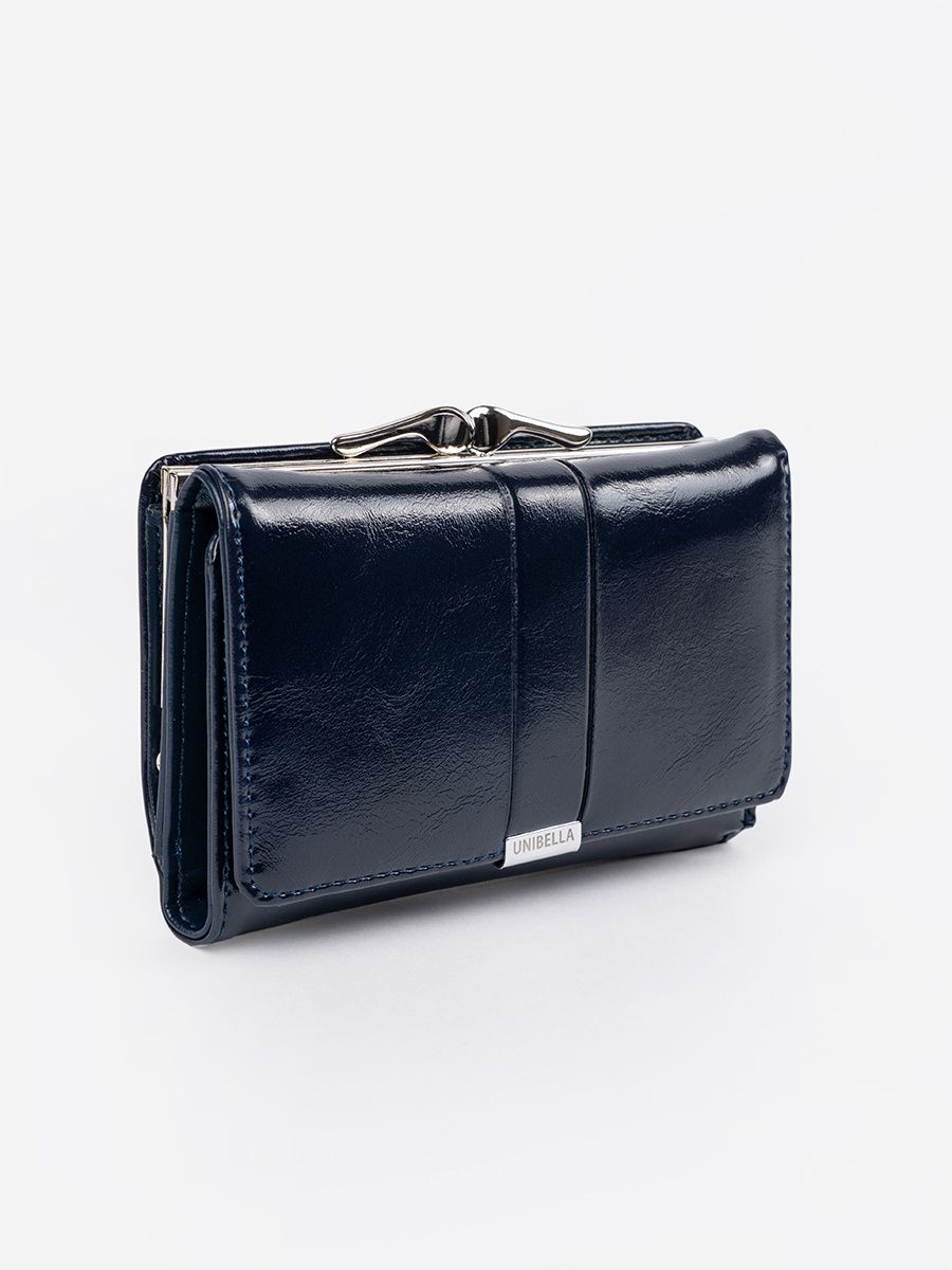 Elegante portafoglio blu in ecopelle
