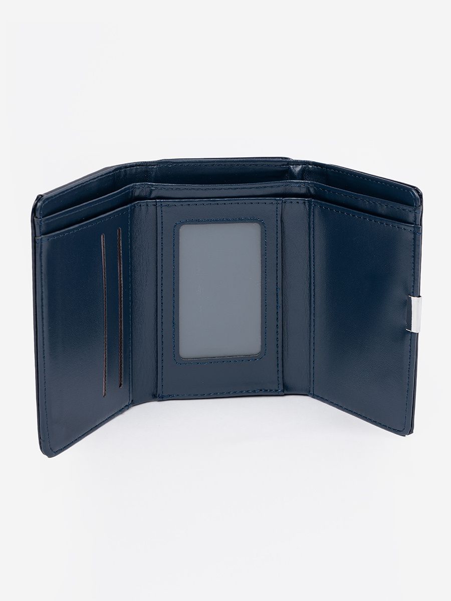 Elegante portafoglio blu in ecopelle