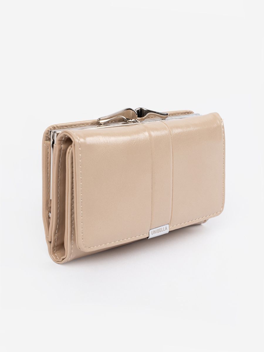 Portafoglio da donna beige in ecopelle