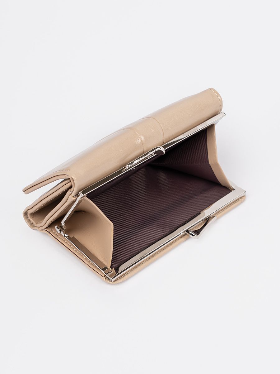 Portafoglio da donna beige in ecopelle