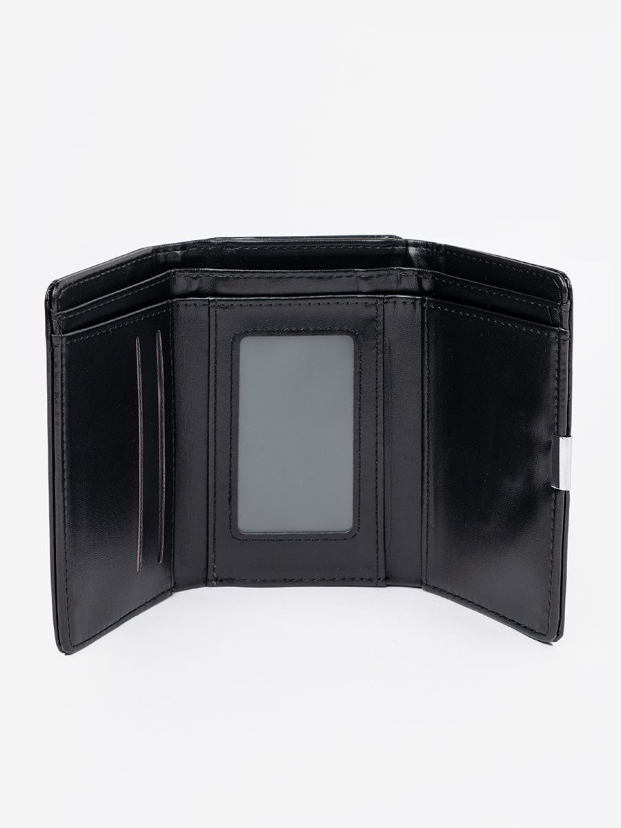 Elegante portafoglio nero in ecopelle
