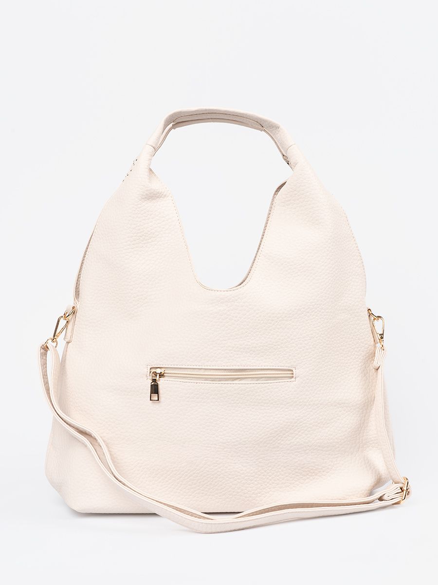 Borsa a spalla perforata beige chiaro